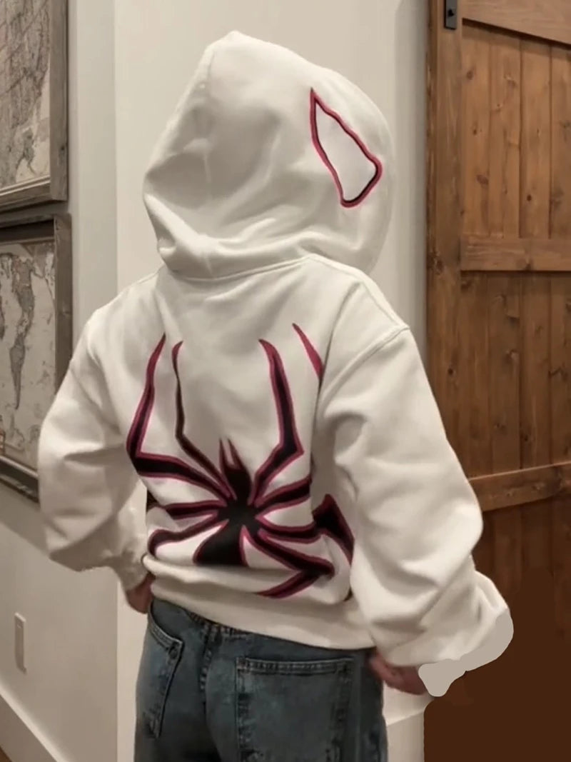 Y2K Spider Zip Hoodie