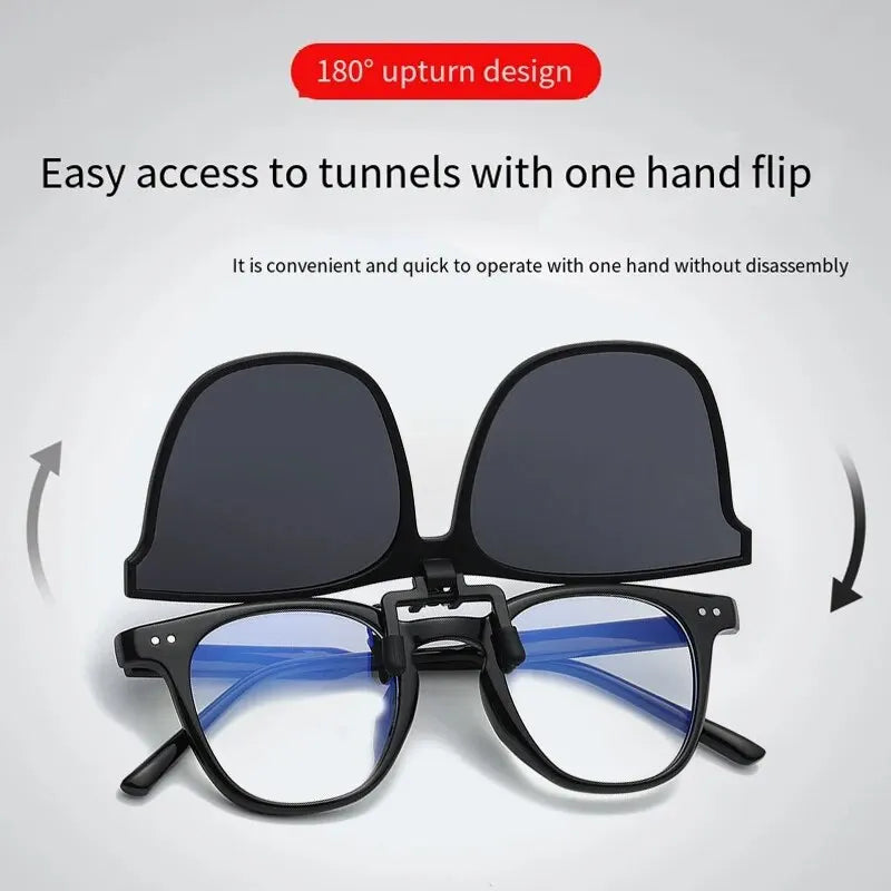 Photochromic Driving Sunglasses — Men's Anti-Glare Vintage Square Shades