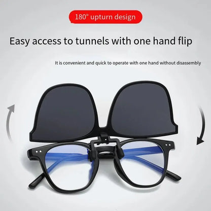 Photochromic Driving Sunglasses — Men's Anti-Glare Vintage Square Shades
