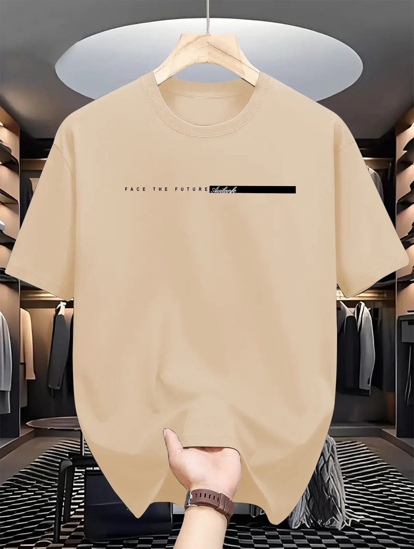 Large Letter Print Tee — Unisex 100% Cotton Loose Fit High Street T-Shirt