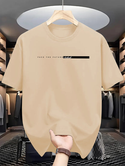 Large Letter Print Tee — Unisex 100% Cotton Loose Fit High Street T-Shirt
