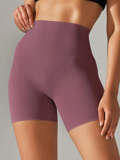 Squat-Proof High-Waist Yoga Shorts — Women's Quick-Dry Gym Shorts