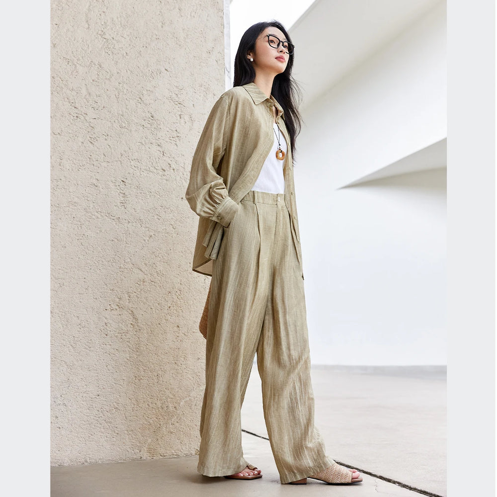 VIMLY Texture Shirt & Pants Set Two Piece - Perfect Fit For The Perfect Night