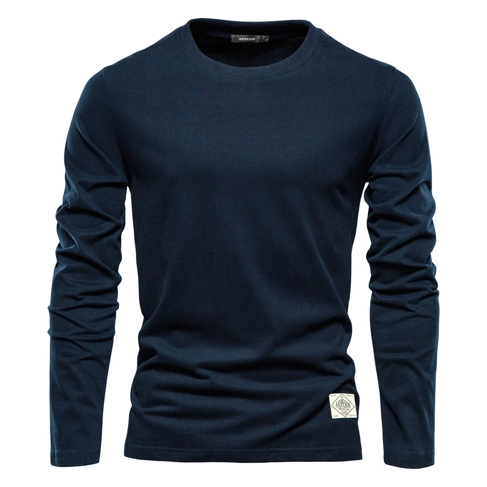 Everyday Classic Long Sleeve Tee — 100% Cotton Men's Crew Neck