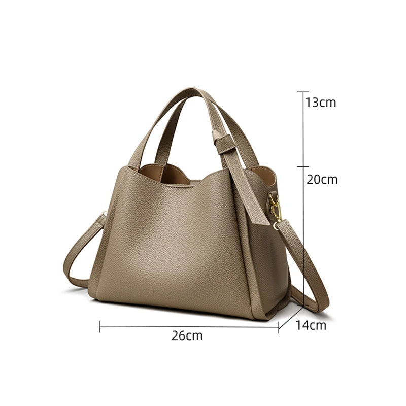 Luxury Handbags Retro Fashion Simple New Large Capacity Bucket Bag