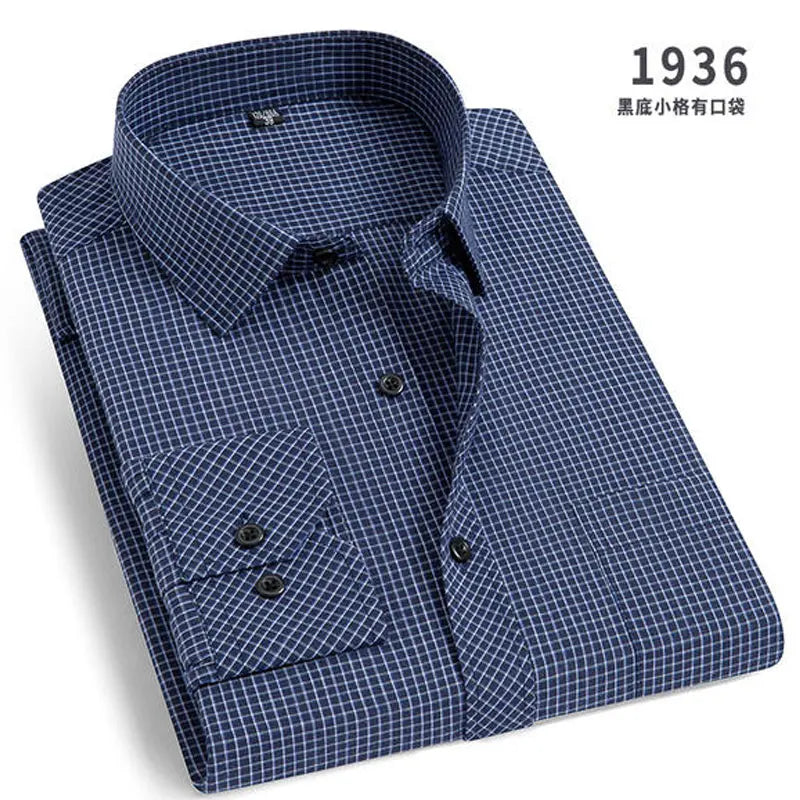 Non-Iron Striped Shirt — Men's Slim Fit Business Casual Long Sleeve