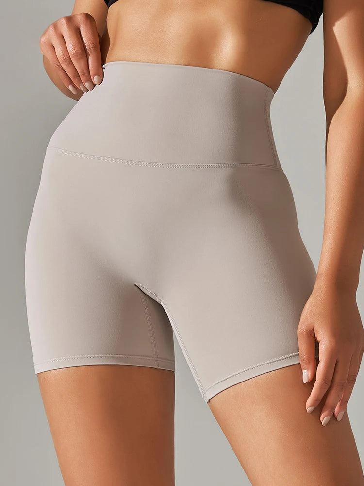 Squat-Proof High-Waist Yoga Shorts — Women's Quick-Dry Gym Shorts