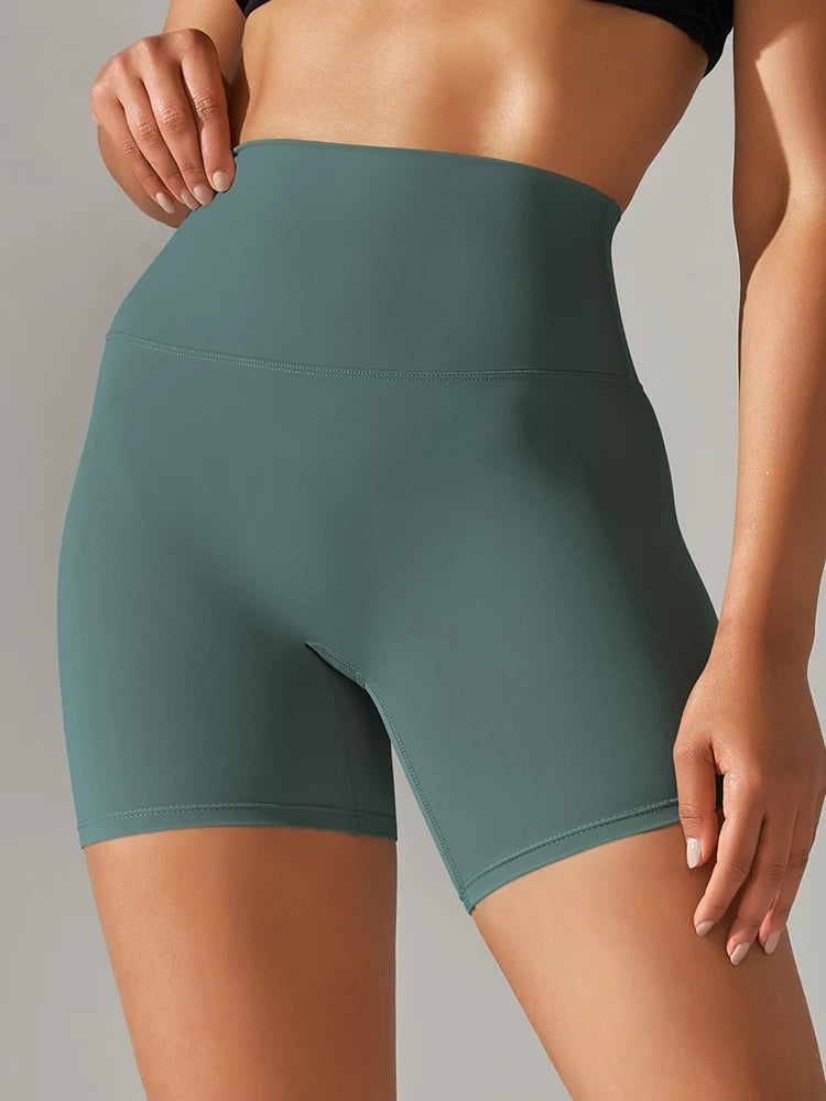 Squat-Proof High-Waist Yoga Shorts — Women's Quick-Dry Gym Shorts