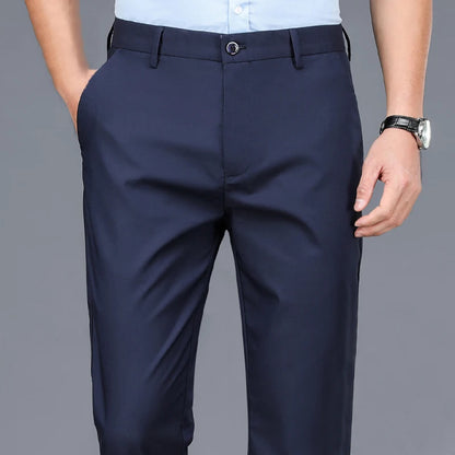 Smart Casual Stretch Trousers — Men's Straight Fit Office Pants