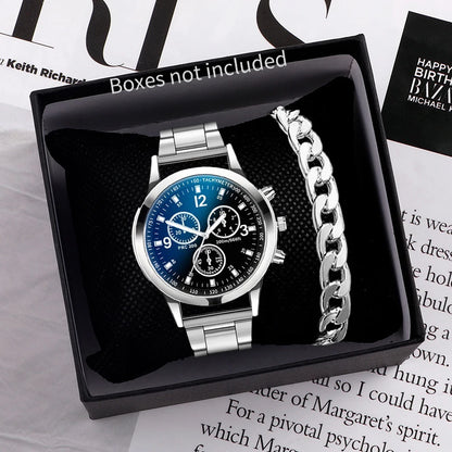 Steel Band Quartz Watch — Men's Business Fashion Wristwatch
