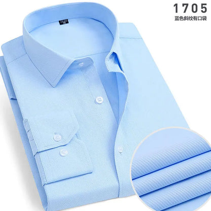 Non-Iron Striped Shirt — Men's Slim Fit Business Casual Long Sleeve
