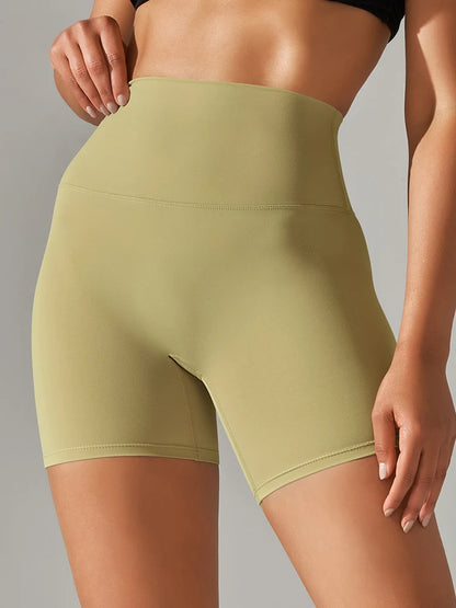 Squat-Proof High-Waist Yoga Shorts — Women's Quick-Dry Gym Shorts