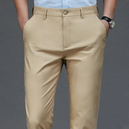 Smart Casual Stretch Trousers — Men's Straight Fit Office Pants