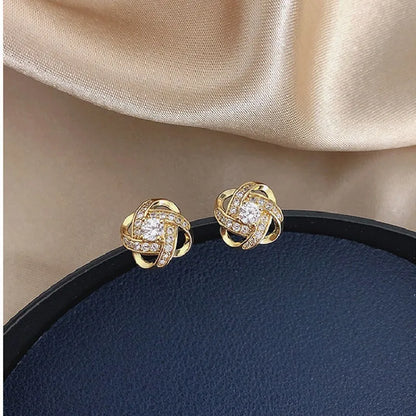 Cross Zircon Stud Earrings