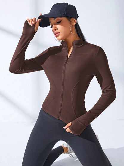 Sculpt & Move Zip-Up Yoga Jacket — Women's Slim Fit Sports Coat
