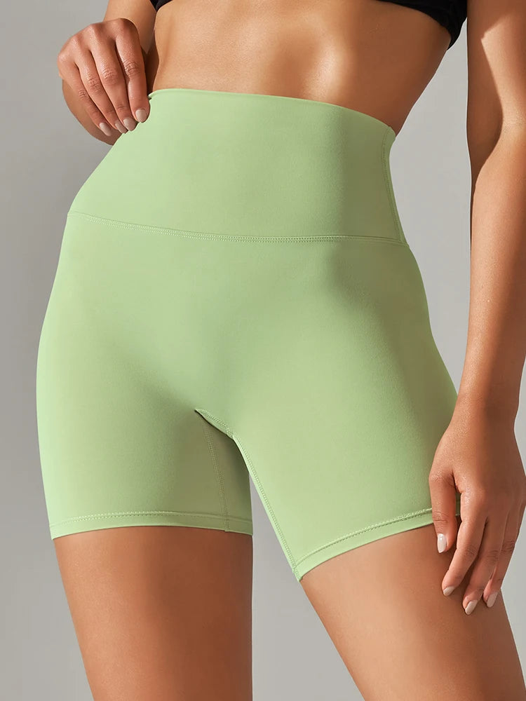 Squat-Proof High-Waist Yoga Shorts — Women's Quick-Dry Gym Shorts