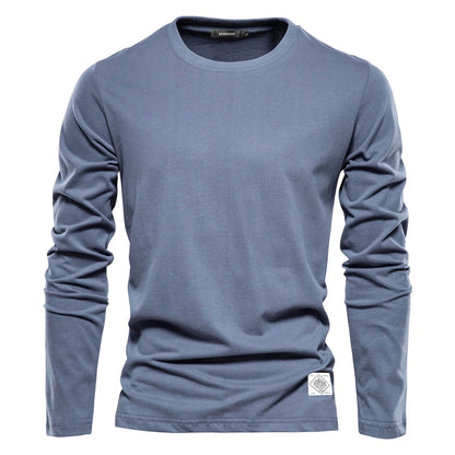 Everyday Classic Long Sleeve Tee — 100% Cotton Men's Crew Neck