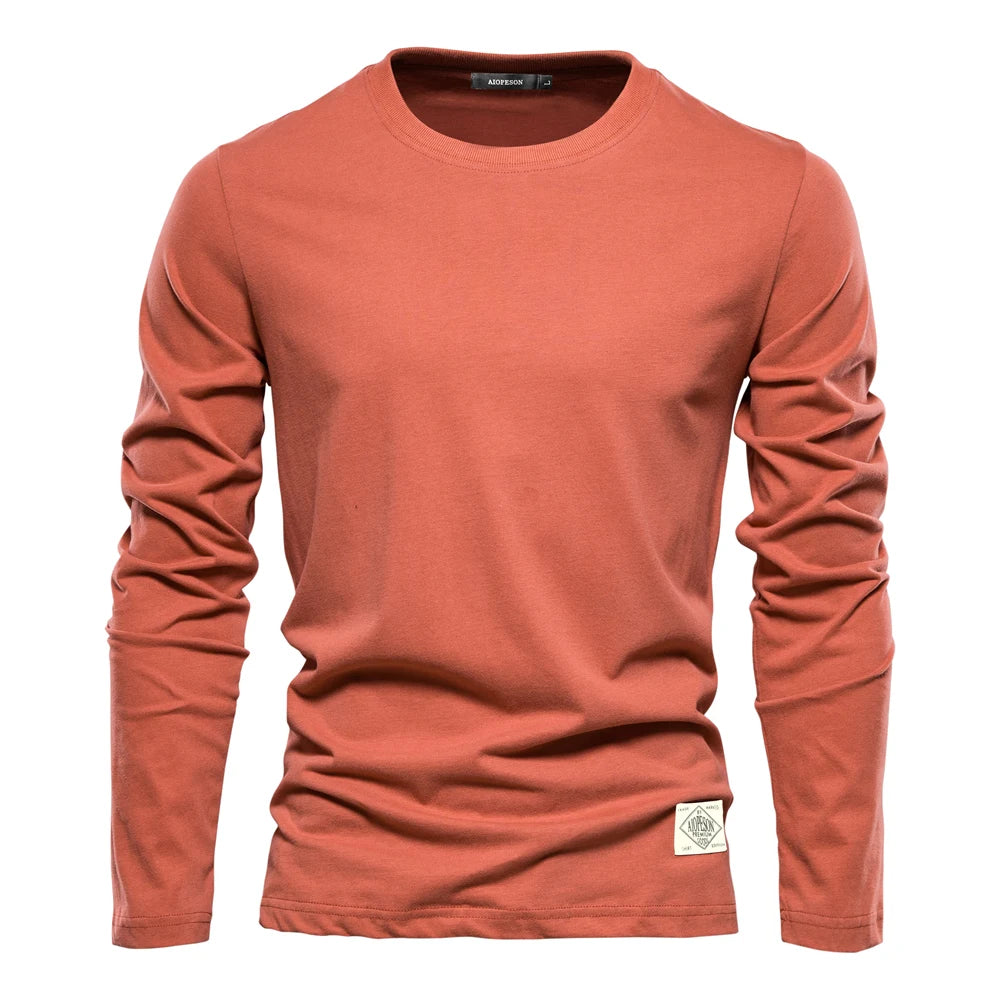 Everyday Classic Long Sleeve Tee — 100% Cotton Men's Crew Neck