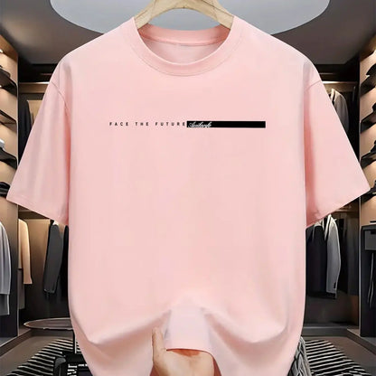 Large Letter Print Tee — Unisex 100% Cotton Loose Fit High Street T-Shirt