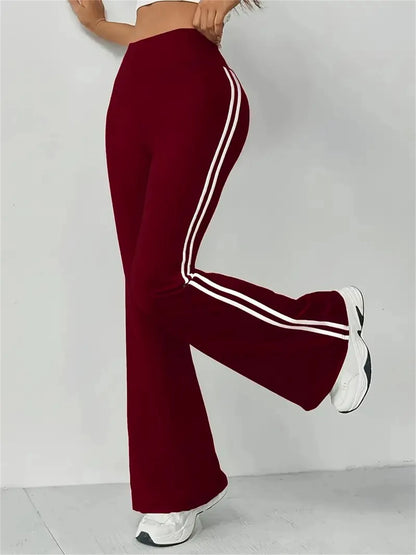 Street Chic High-Waist Flare Trousers — Women's Slim Fit Pants
