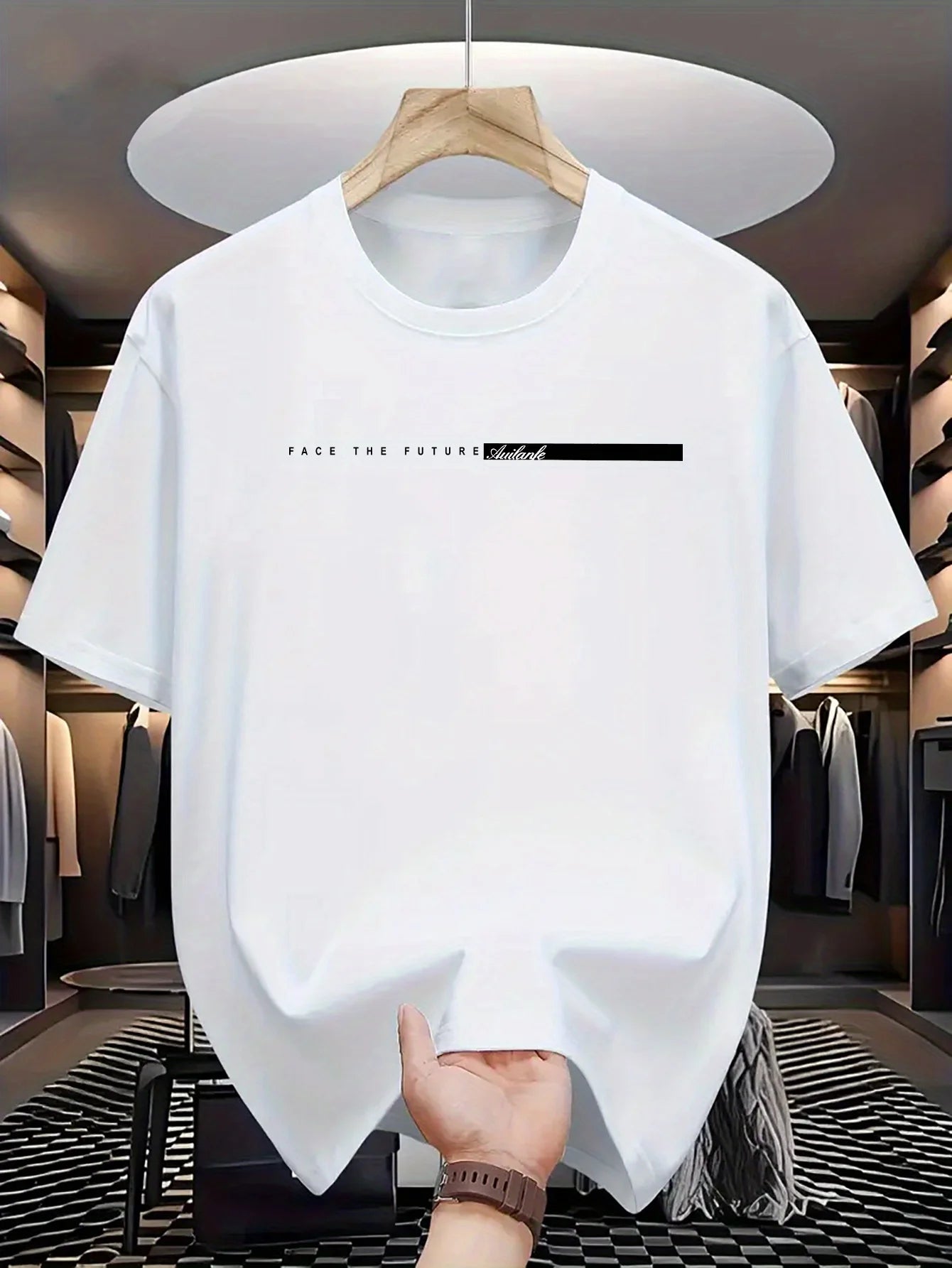 Large Letter Print Tee — Unisex 100% Cotton Loose Fit High Street T-Shirt
