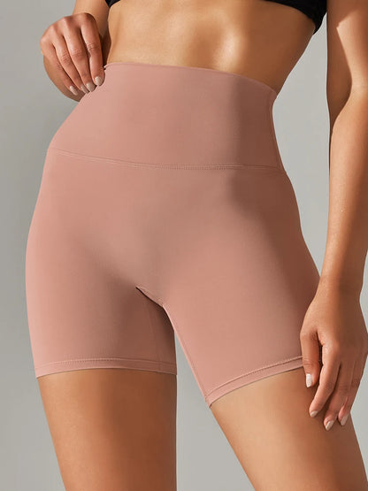 Squat-Proof High-Waist Yoga Shorts — Women's Quick-Dry Gym Shorts