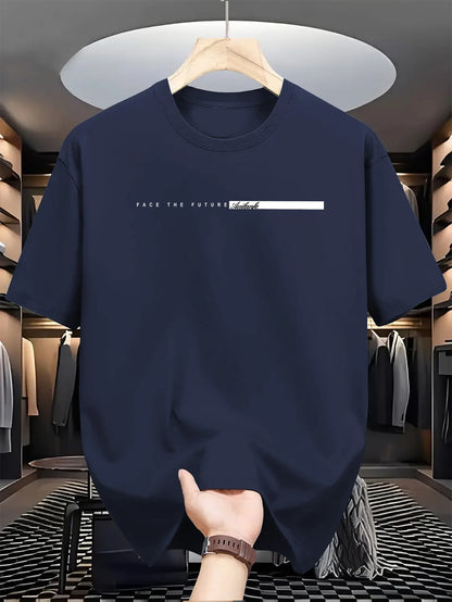Large Letter Print Tee — Unisex 100% Cotton Loose Fit High Street T-Shirt