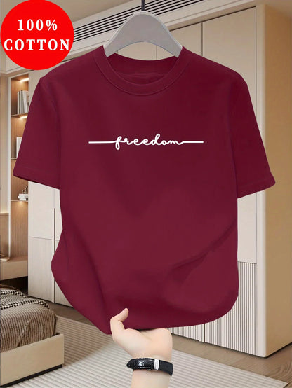 Large Letter Print Tee — Unisex 100% Cotton Loose Fit High Street T-Shirt