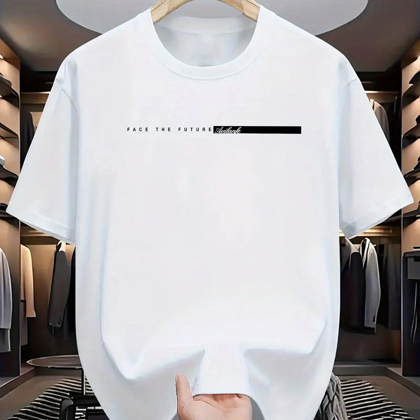 Large Letter Print Tee — Unisex 100% Cotton Loose Fit High Street T-Shirt