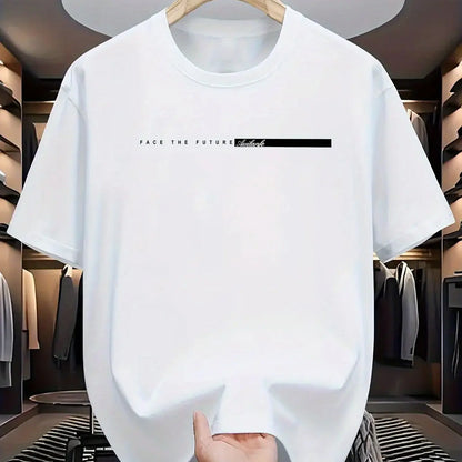 Large Letter Print Tee — Unisex 100% Cotton Loose Fit High Street T-Shirt