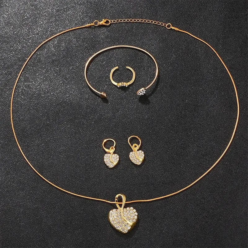 Women's Quartz Gold Watch, Luxury Ring Necklace Earring Rhinestone Fashion, Casual Ladies Jewelry Set The No1 Thing You Need For This Summer