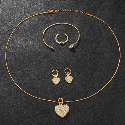 Women's Quartz Gold Watch, Luxury Ring Necklace Earring Rhinestone Fashion, Casual Ladies Jewelry Set The No1 Thing You Need For This Summer