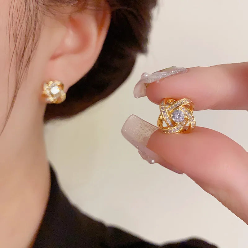 Cross Zircon Stud Earrings