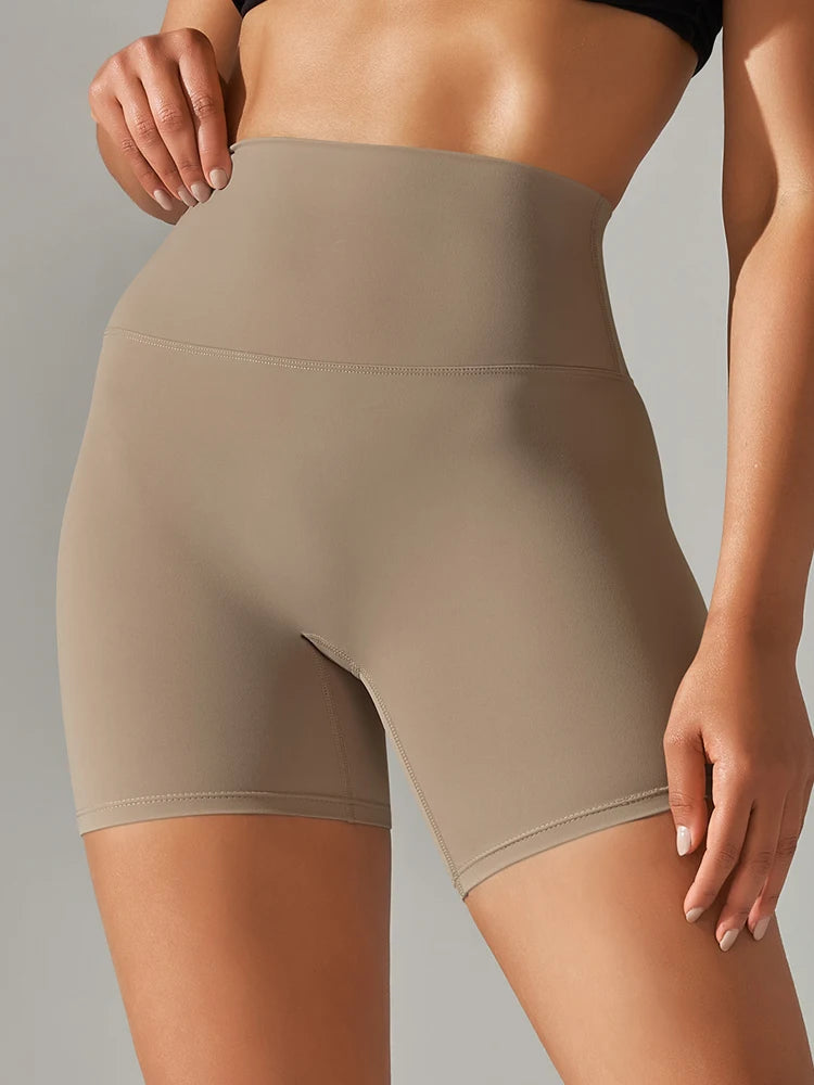 Squat-Proof High-Waist Yoga Shorts — Women's Quick-Dry Gym Shorts