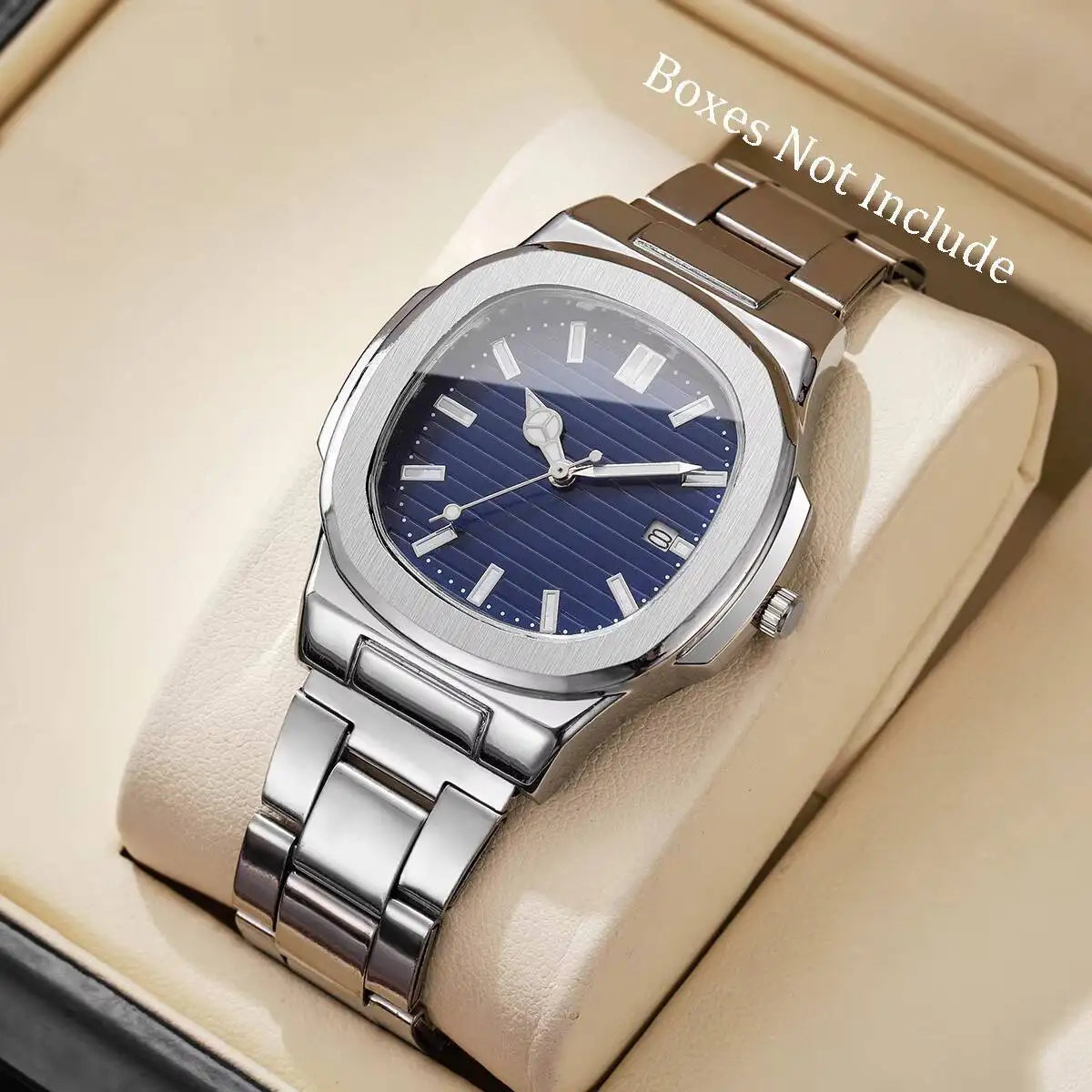 Quartz Luxury Men timepiece Watches, fashinable Stainless Steel Strap with Calendar