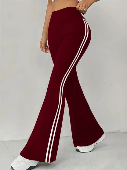 Street Chic High-Waist Flare Trousers — Women's Slim Fit Pants