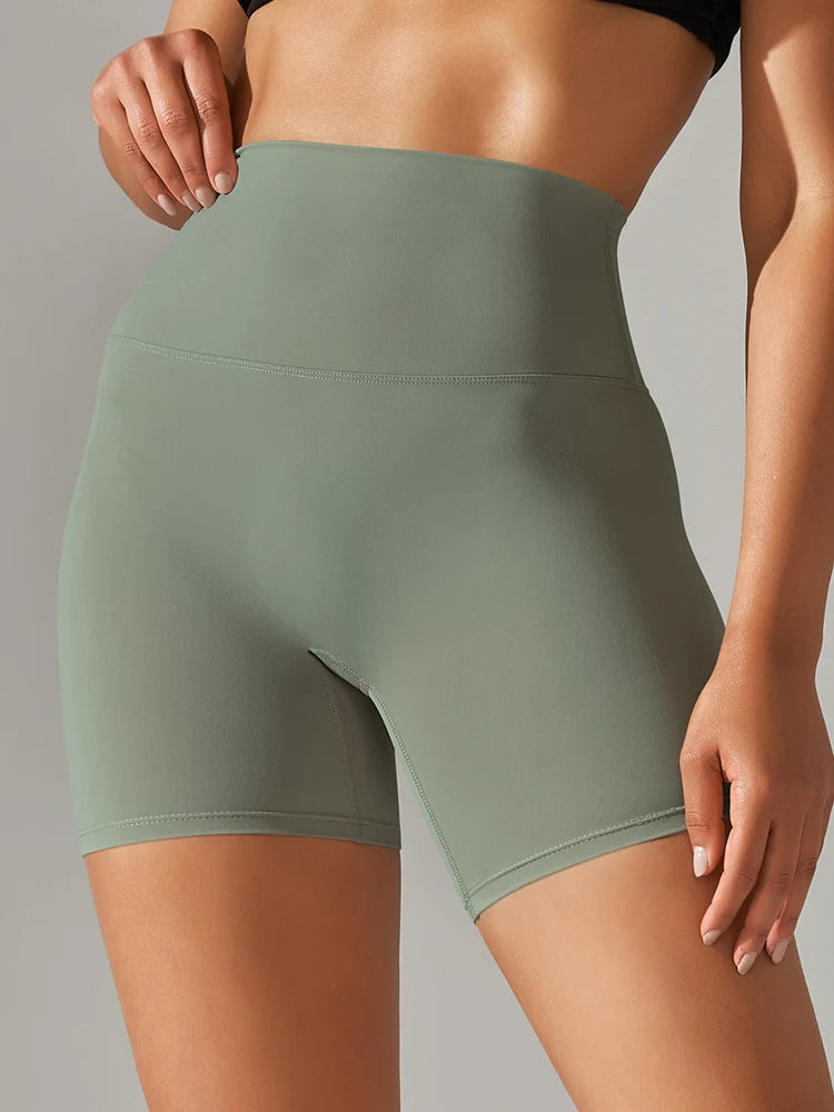 Squat-Proof High-Waist Yoga Shorts — Women's Quick-Dry Gym Shorts