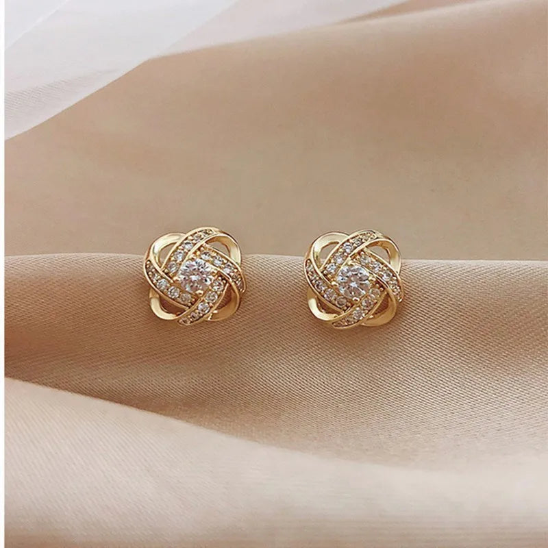 Cross Zircon Stud Earrings
