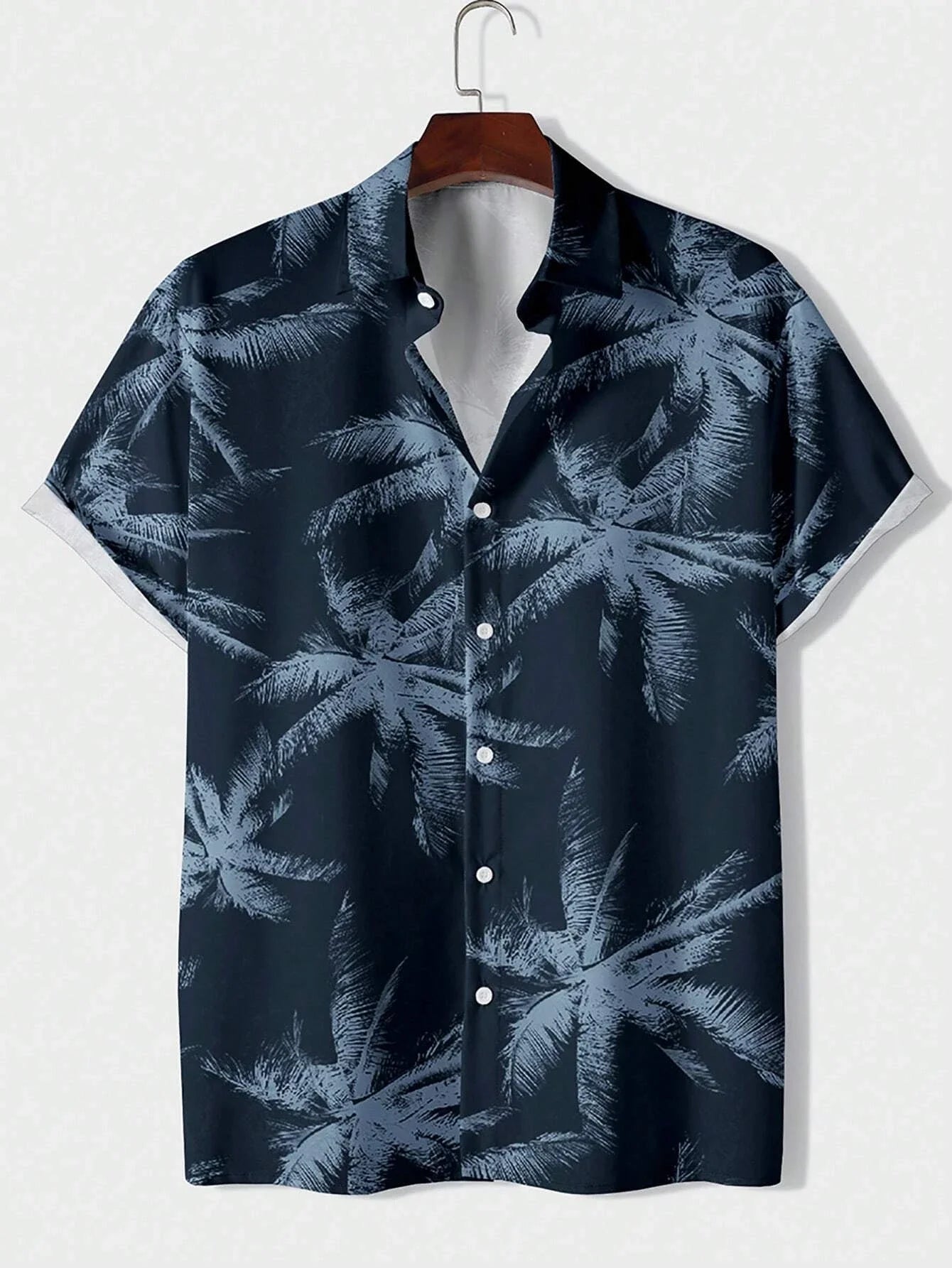 Vintage Print Hawaiian Shirt — Men's Oversized Beach Casual Shirt