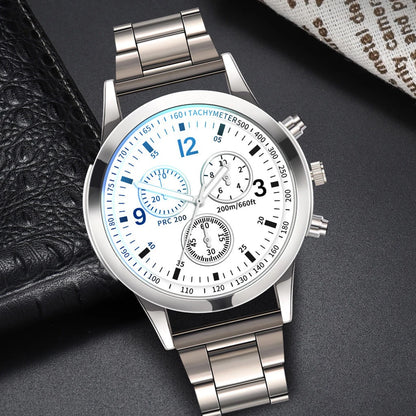Steel Band Quartz Watch — Men's Business Fashion Wristwatch