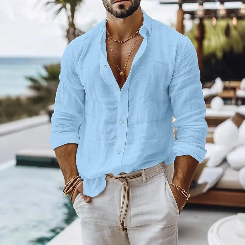 Cotton Linen Beach Shirt