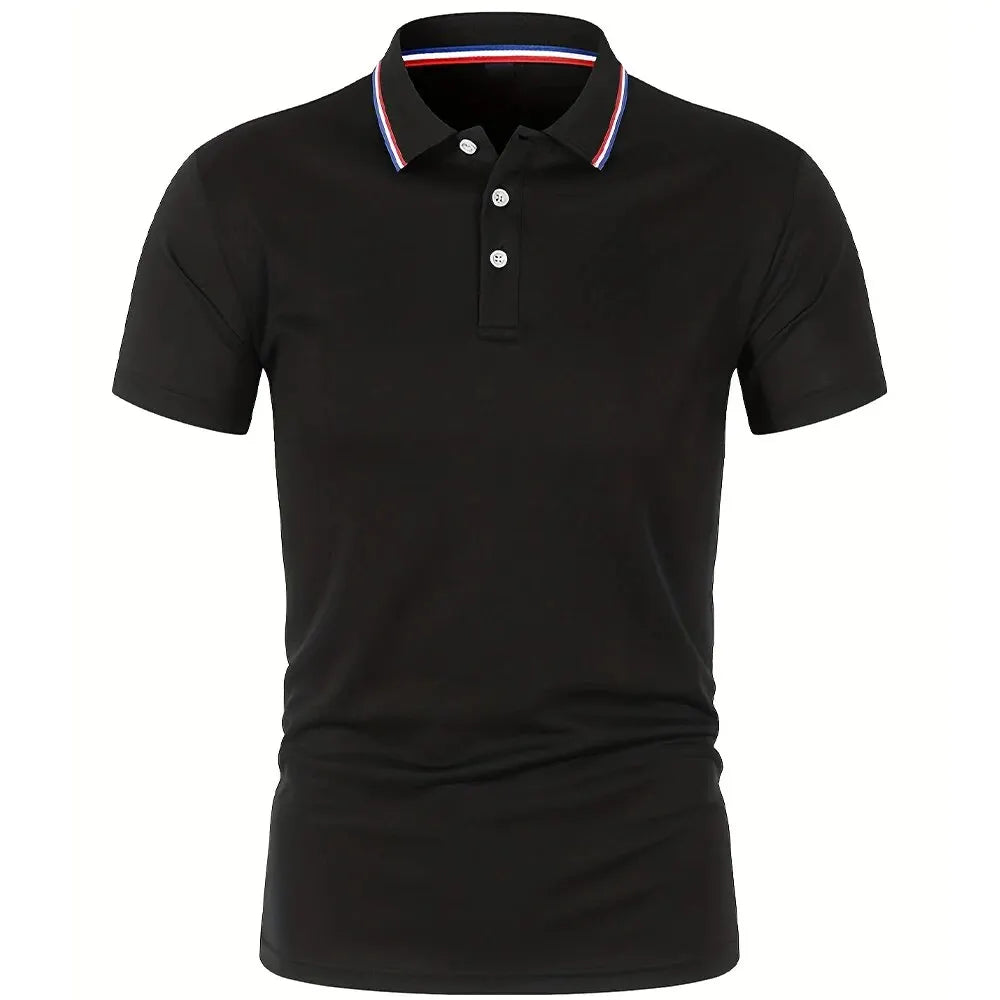 Breeze Comfort Polo — Men's Breathable Solid Short-Sleeve Shirt
