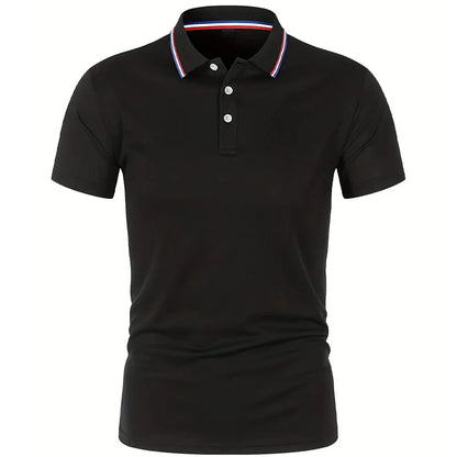 Breeze Comfort Polo — Men's Breathable Solid Short-Sleeve Shirt