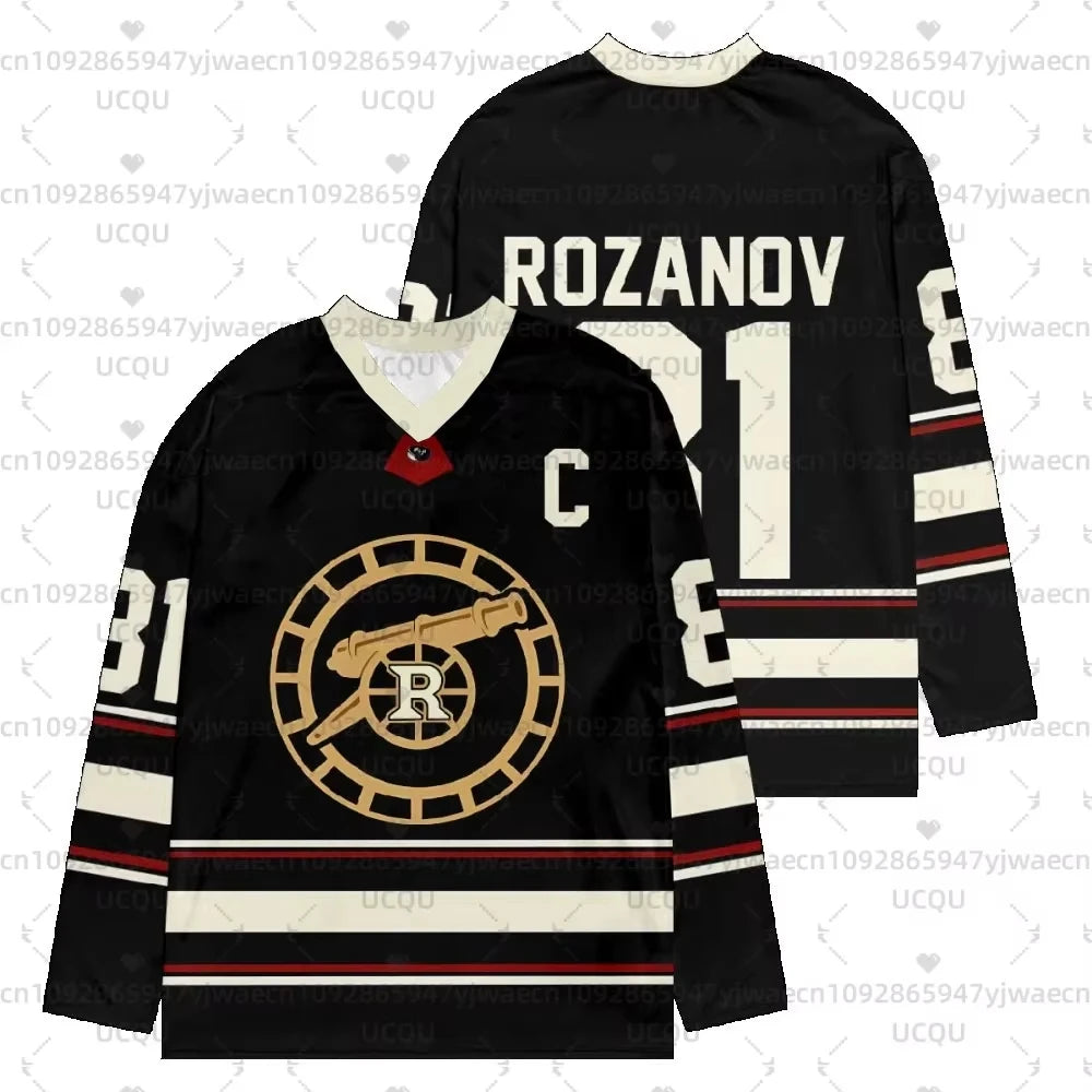 Rivalry V-Neck Long Sleeve Tee — Unisex Hockey-Inspired Jersey Top