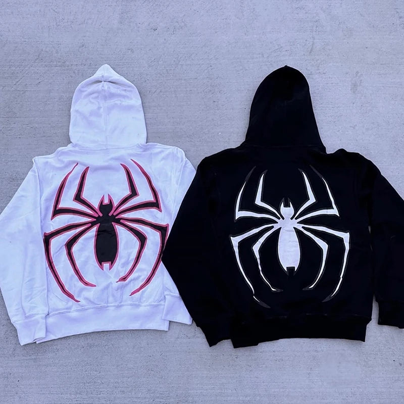 Y2K Spider Zip Hoodie