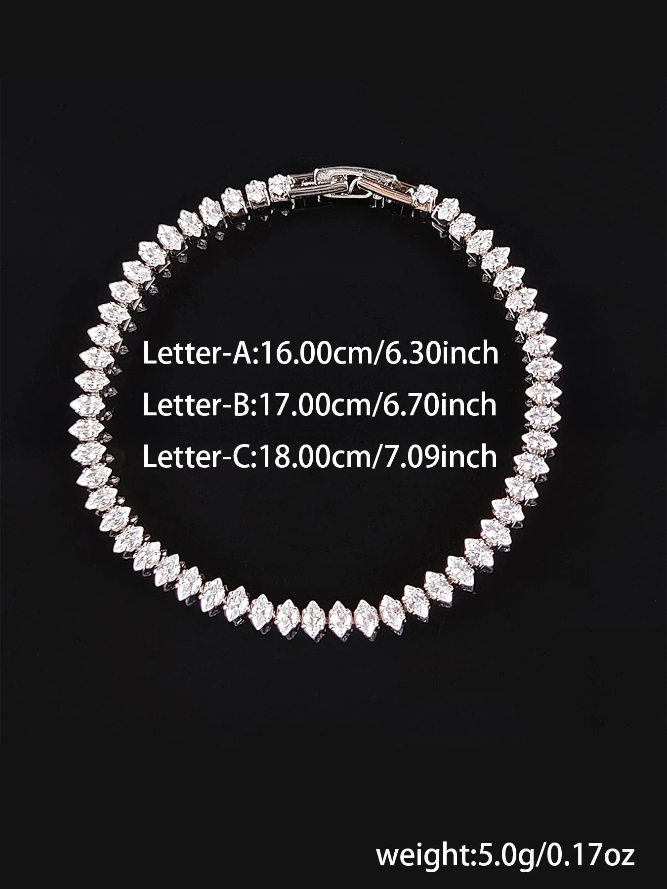 2024 New Marquise Oval Square Cut Luxury Silver Color on Hand Tennis Bracelet Bangle for Women