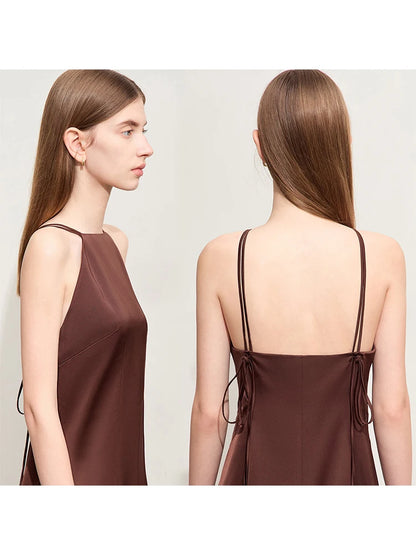Amii Minimalism Womens Dresses 2025 Women Summer New Camisole Dress Elegant Modern Slim Solid Fashion Ladies Clothing 12452057