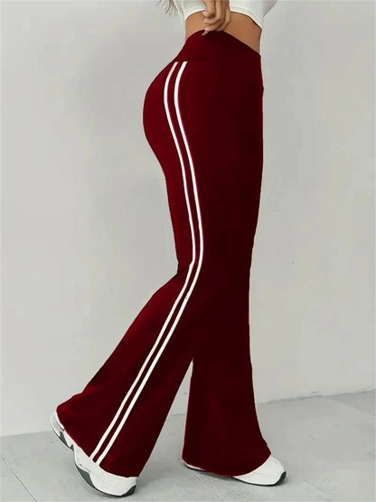 Street Chic High-Waist Flare Trousers — Women's Slim Fit Pants