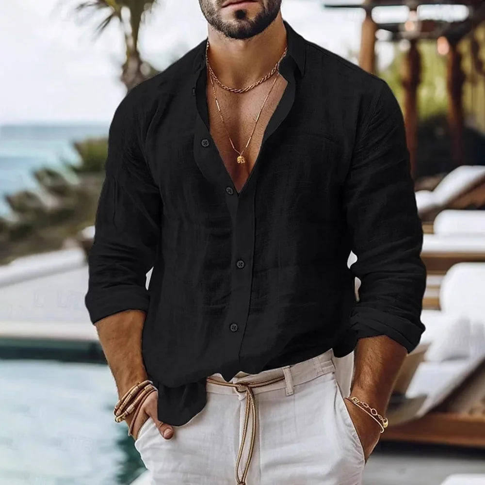 Cotton Linen Beach Shirt