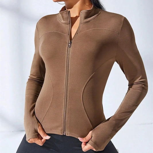 Sculpt & Move Zip-Up Yoga Jacket — Women's Slim Fit Sports Coat